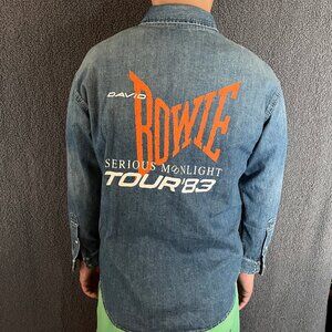 David Bowie Western Denim Snap Shirt By Mother Jeans  - Men's Size M - Blue